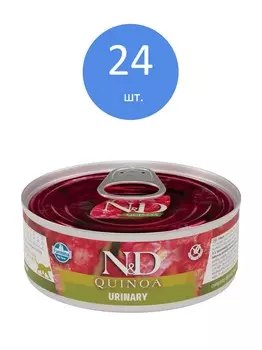 Farmina N&D Cat Quinoa Wet Food Urinary консервы для кошек при МКБ (Утка, 80 г. упаковка 24 шт)