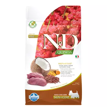Farmina N&D Dog Grain Free Quinoa Skin&Coat корм для собак мини пород для кожи и шерсти (Оленина и киноа, 800 г.)