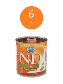 Farmina N&D Dog Pumpkin Adult консервы для взрослых собак всех пород (Перепел и тыква, 285 г. упаковка 6 шт)