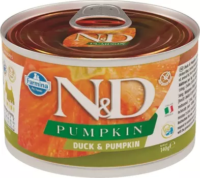 Farmina N&D Dog Pumpkin Adult Mini консервы для взрослых собак мелких пород (Утка и тыква, 140 г.)