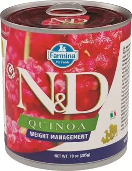 Farmina N&D Dog Quinoa Wet Food Weight Management консервы для собак для контроля веса (Ягненок, 285 г.)