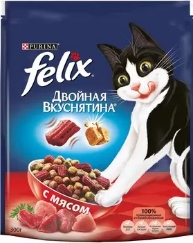 Felix Двойная вкуснятина для кошек (Мясо, 300 г.)