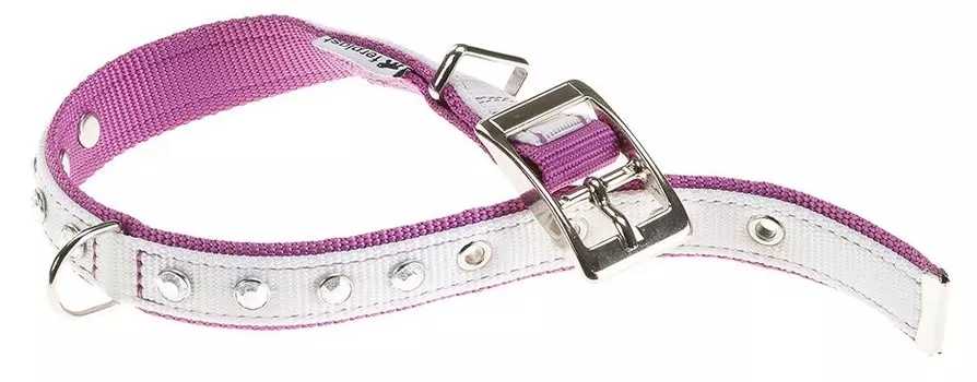 Ferplast ошейник нейлоновый Dual CF15/35 ST (27-35*15 мм, Бело-сиреневый)