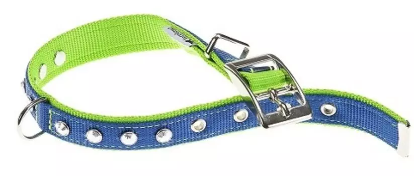 Ferplast ошейник нейлоновый Dual CF15/35 ST (27-35*15 мм, Синий/зеленый)
