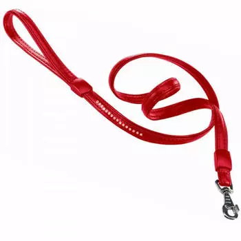 Ferplast поводок кожаный Lux G15/120 со стразами (Красный)