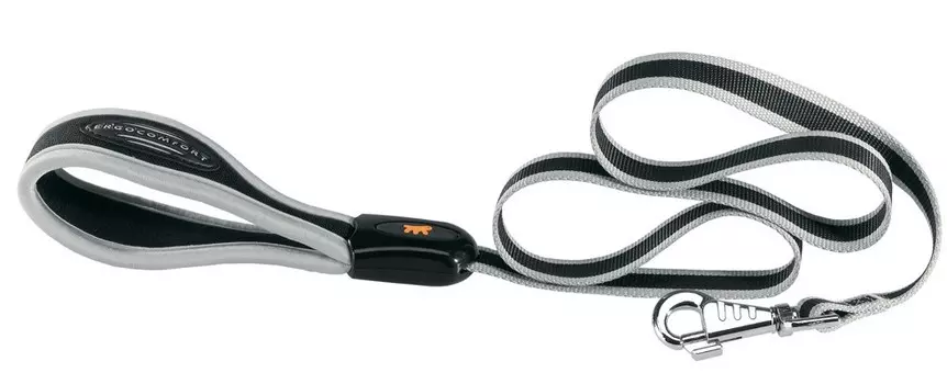 Ferplast поводок нейлоновый Ergocomfort с эргономичной ручкой на подкладке (25 мм. х 55 см., Серый)