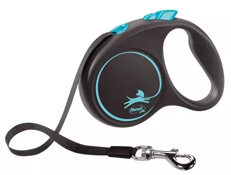 Flexi рулетка Black Design S до 15 кг (5 м лента) (Синий)