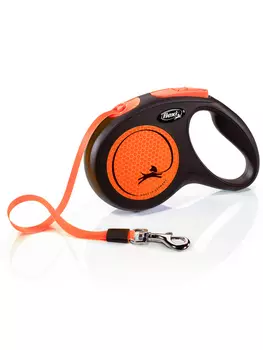 Flexi рулетка Neon New для собак до 15 кг (5 м лента) (Оранжевая)