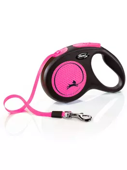 Flexi рулетка Neon New для собак до 15 кг (5 м лента) (Розовая)