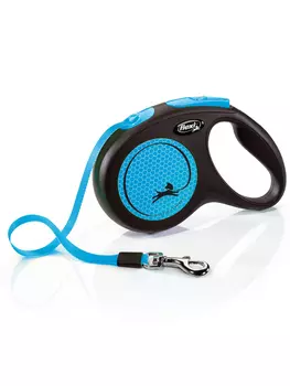 Flexi рулетка Neon New для собак до 25 кг (5 м лента) (Голубая)