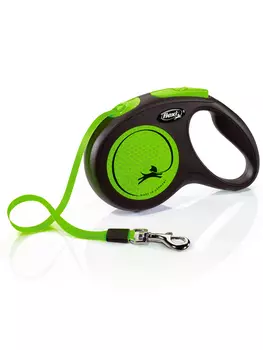 Flexi рулетка Neon New для собак до 25 кг (5 м лента) (Зеленая)