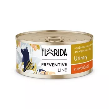 Florida Preventive Line Urinary консервы для собак для профилактики мочекаменной болезни (Индейка, 100 г.)