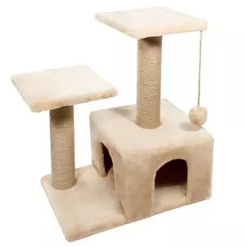Гамма Игровой комплекс для кошек двухуровневый однотонный (58 х 37 х 69 см.)