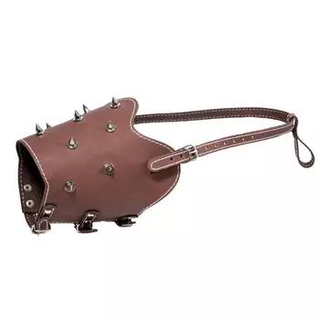 Гамма намордник кожаный с шипами (2XL)