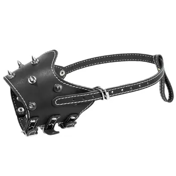 Гамма намордник кожаный с шипами (XL)