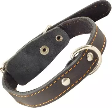 Гамма ошейник кожаный на синтепоне с кольцом (45 см.)