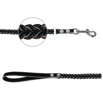 Гамма поводок кожаный "Коса" (14 мм. х 1,1 м.)