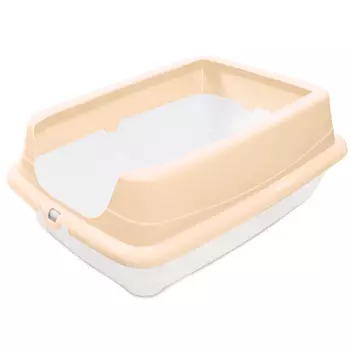 Гамма туалет для кошек прямоугольный с высоким бортом Пушок (45,5 х 35 х 19 см.Бежевый)