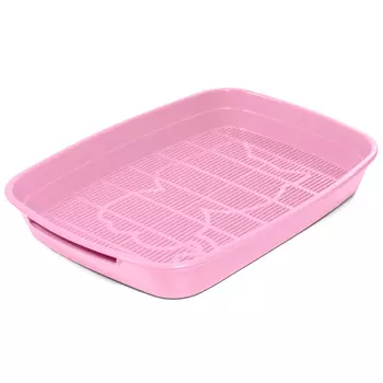 Гамма туалет для кошек с сеткой малый Леопольд (34 х 26 х 5 см.Розовый)