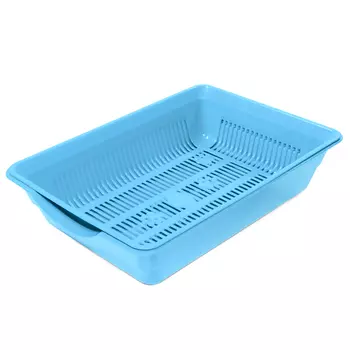 Гамма туалет для кошек высокий с цветной сеткой Лапки (35 х 25 х 9 см.Голубой)