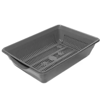 Гамма туалет для кошек высокий с цветной сеткой Лапки (35 х 25 х 9 см.Серый)