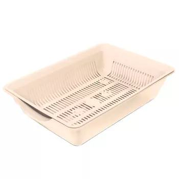 Гамма туалет для кошек высокий с цветной сеткой Лапки (35 х 25 х 9 см.Бежевый)