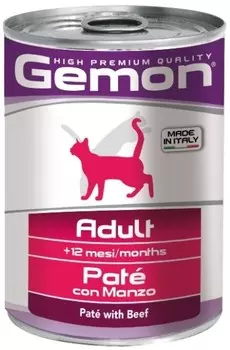 Gemon Cat Adult консервы для кошек (паштет) (Говядина, 400 гр.)