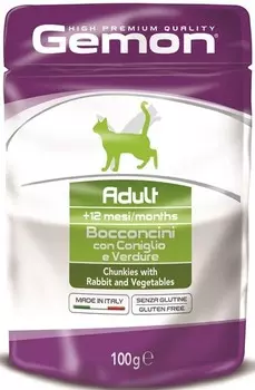 Gemon Cat Adult пауч для кошек (Кролик и овощи, 100 г.)