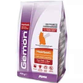 Gemon Cat Hairball корм для выведение шерсти для взрослых кошек (Курица и рис, 400 гр.)