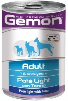 Gemon Dog Light консервы для собак облегченный (паштет) (Тунец, 400 гр.)
