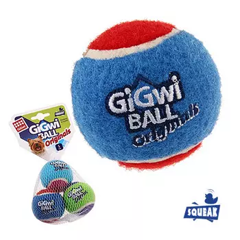 GiGwi Ball Originals игрушка с пищалкой для собак три мяча (5 см.)