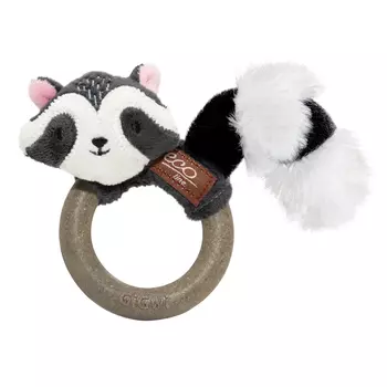 GiGwi Catch & Scratch Eco игрушка для кошек енот с кольцом из мататаби (11 см.)