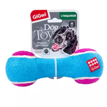 GiGwi Dog Toys игрушка для собак гантель с пищалкой (18 см., Голубая)