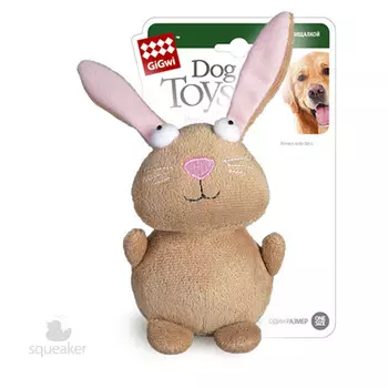 GiGwi Dog Toys игрушка для собак кролик с пищалкой (16 см.)