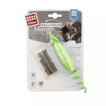 GiGwi Refillable Catnip игрушка для кошек мышка резиновая (16,5 см.)