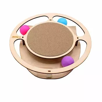 GoSi игровой трек "Круг" с шариками и когтеточкой из гофрокартона (28 см.)