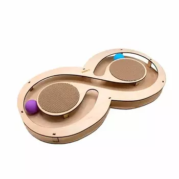 GoSi игровой трек "Восьмерка" с шариками и когтеточкой из гофрокартона (49 см.)