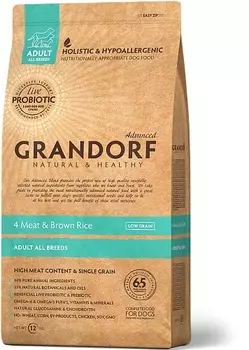 Grandorf 4 Meat &amp; Brown Rice Adult корм для взрослых собак всех пород (Мясное ассорти, 3 кг.)