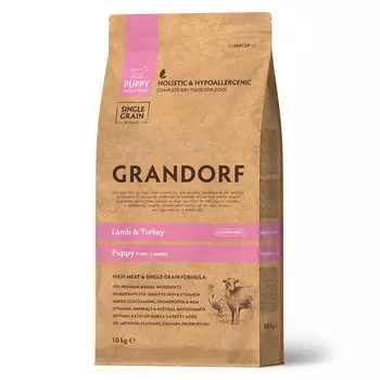Grandorf Lamb & Turkey Puppy корм для щенков всех пород (Ягненок и индейка, 10 кг.)