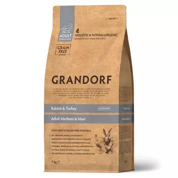 Grandorf Rabbit & Turkey корм для взрослых собак средних и крупных пород (Кролик и индейка, 10 кг.)