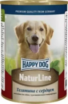 Happy Dog Natur Line консервы для собак (Телятина и сердце, 410 г.)