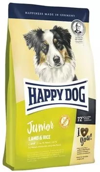 Happy Dog Supreme Junior Lamb &amp; Rice корм для юниоров всех пород собак (Ягненок и рис, 4 кг.)