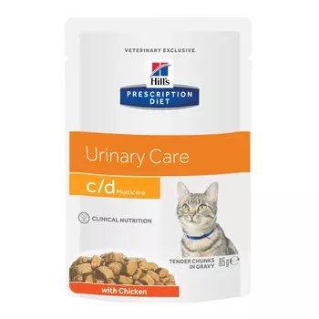 Hill's Prescription Diet c/d Multicare Urinary Care пауч для кошек при МКБ (Курица, 85 г.)