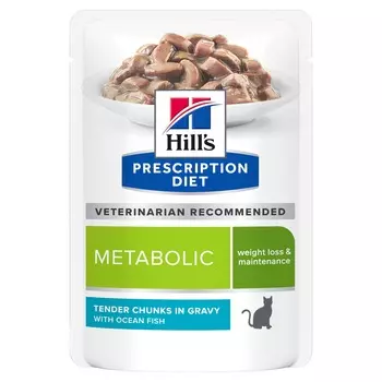 Hill's Prescription Diet Metabolic пауч для кошек для коррекции веса (Океаническая рыба, 85 г.)