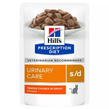 Hill's Prescription Diet s/d пауч для кошек при профилактике МКБ (Курица, 85 г.)