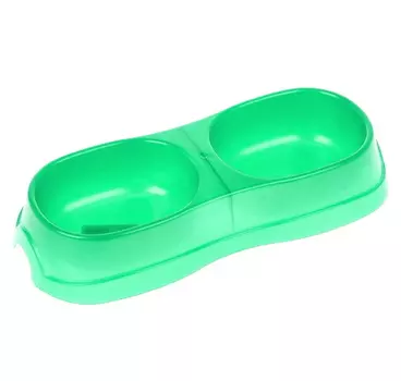 HOMECAT Atlantis миска двойная для кошек (0,3 л., Светло-зеленый перламутр)