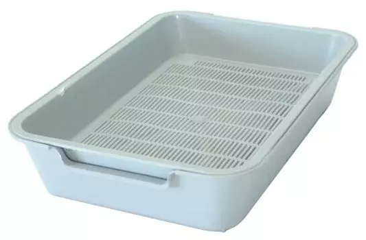 HOMECAT туалет для кошек бюджет с сеткой на ножках (Серый)