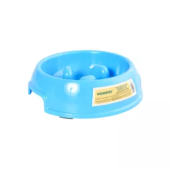 HOMEPET миска для животных для медленного поедания корма (0,7 л., Голубая)