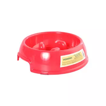 HOMEPET миска для животных для медленного поедания корма (0,7 л., Красная)