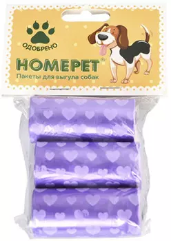 HOMEPET пакеты для выгула собак с рисунком (3*20 шт.)